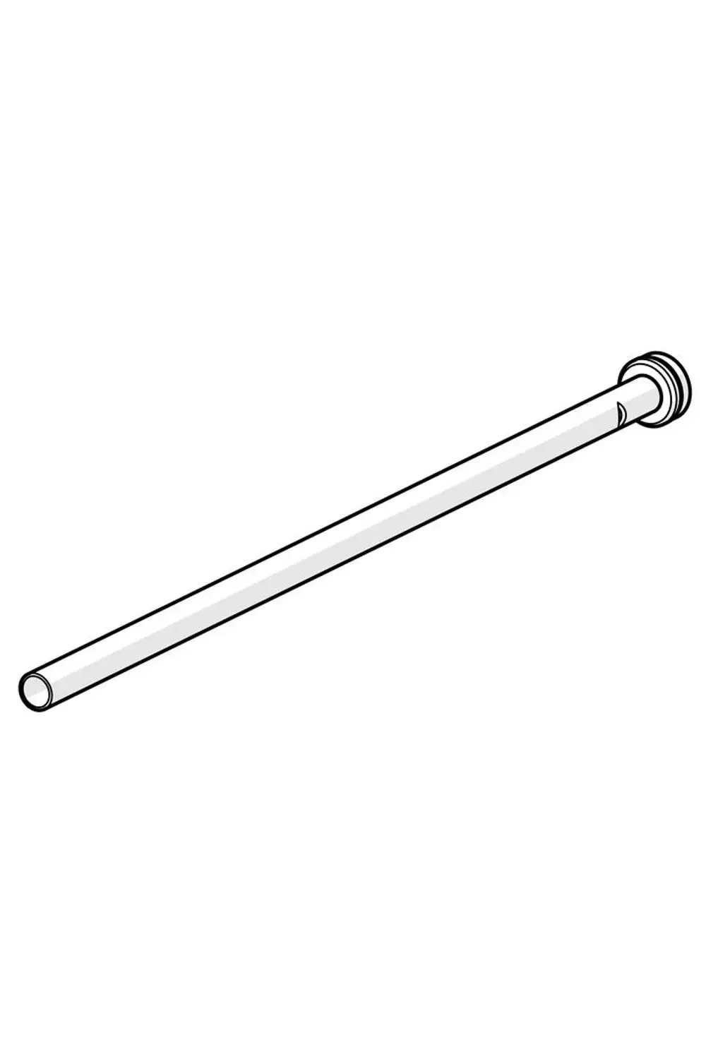 Lange Spindel von HANSA, zylindrische Form mit einem Ende, das eine Gewindeverbindung aufweist, vor weißem Hintergrund dargestellt.